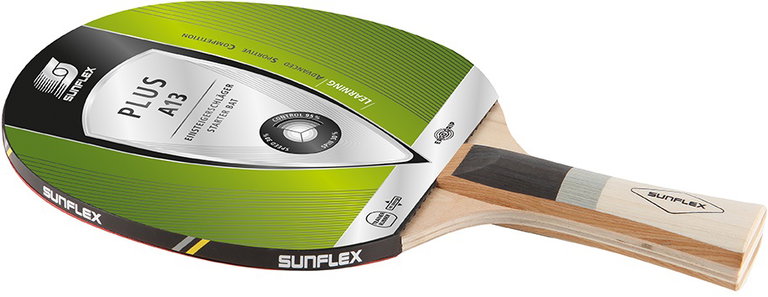 Sunflex Einsteiger-Tischtennisschläger Plus A13 - mit Noppen innen, ohne Schwamm - 1 Schläger